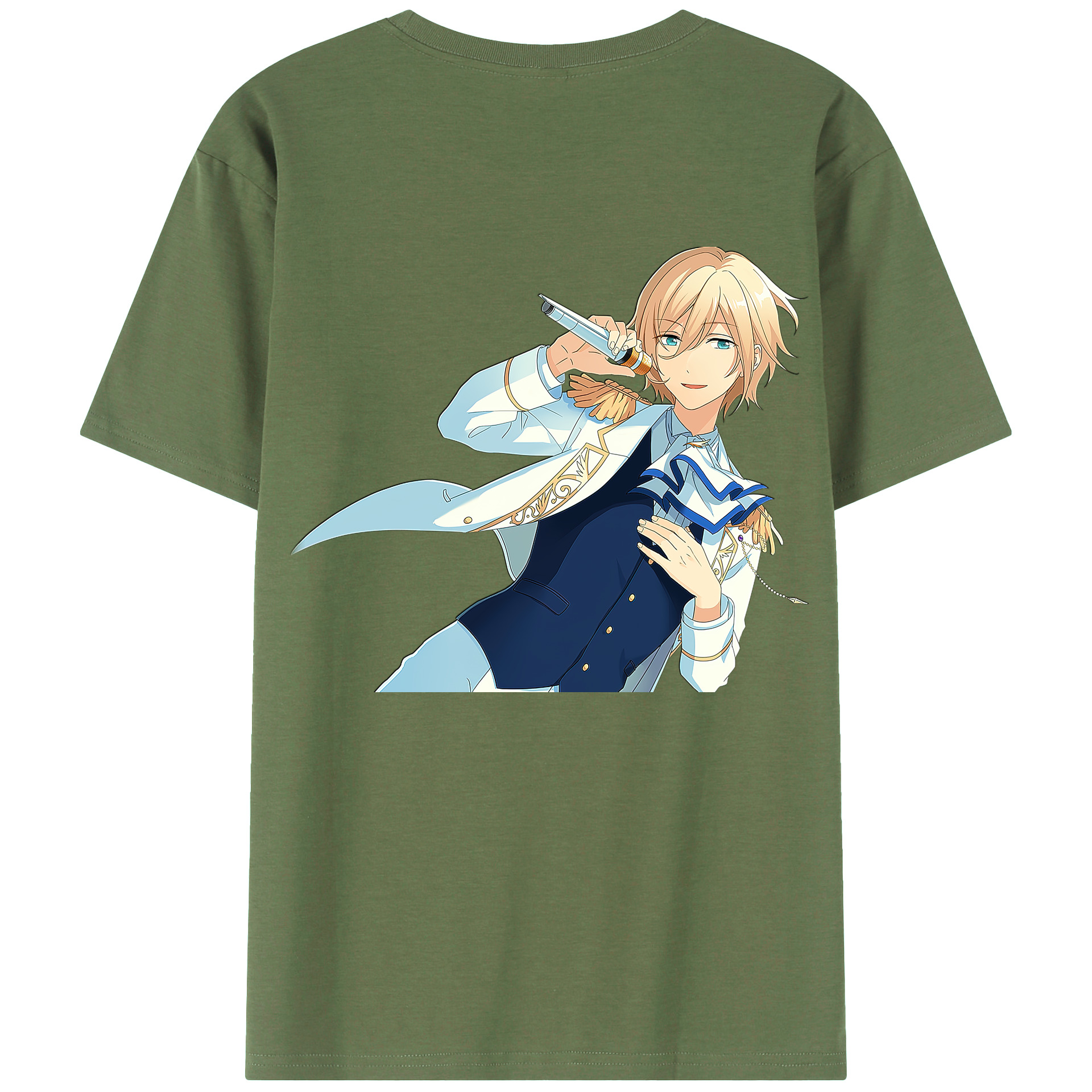 （画像用） あんさんぶるスターズ! Ensemble Stars 綿100％ メンズ半袖Tシャツ（バックプリント） 通気性